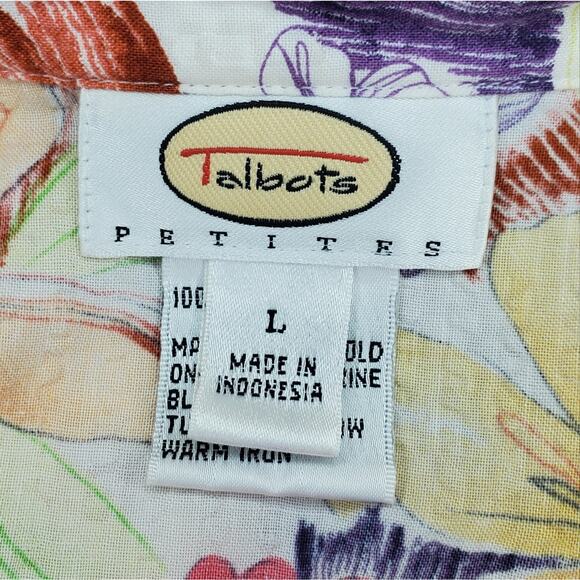 Talbots Floral Sleeveless Blouse Large - Picture 6 of 7
